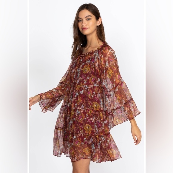 Johnny Was Short Silk Mini Dress Size S - Picture 1 of 2